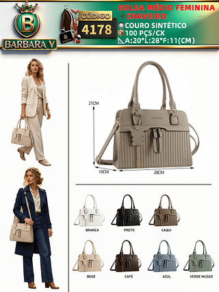 bolsa médio feminina com chaveiro (Dica‼️Este anúncio a compra avulso ou em pacote)