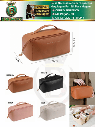 Saco Cosmético De Couro PU Feminino De Grande Capacidade INS Portátil Viagem Cosméticos