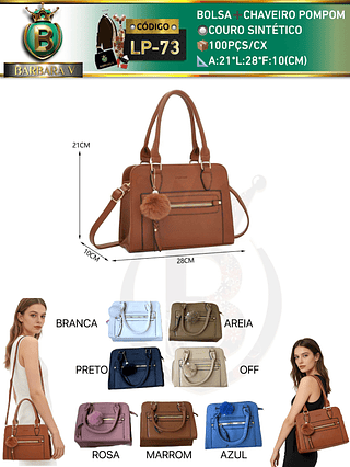 Bolsa médio feminina com chaveiro pompom(Dica‼️Este anúncio a compra avulso ou em pacote）