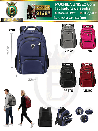 MOCHILA UNISEX Com fechadura de senha(Dica‼️Este anúncio a compra avulso ou em pacote）