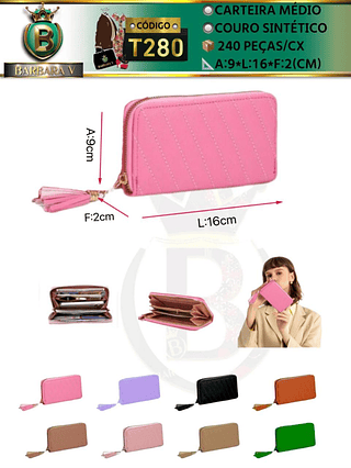 Carteira médio feminina 3 peças cor aleatório/cada peça R$13.00 （Dica ⚠Este anúncio possui compra KIT ou em pacote）
