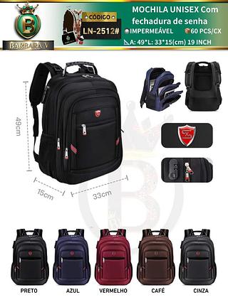 MOCHILA UNISEX Com fechadura de senha com CABO USB/P2(Dica‼️Este anúncio a compra avulso ou em pacote）