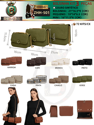 kit Bolsinha 3 peças （Dica ‼️Este anúncio possui compra KIT ou em pacote）