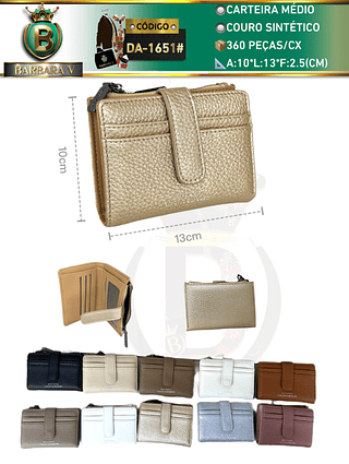 Carteira médio feminina 3 peças cor aleatório/cada peça R$15 （Dica ‼️Este anúncio possui compra KIT ou em pacote）