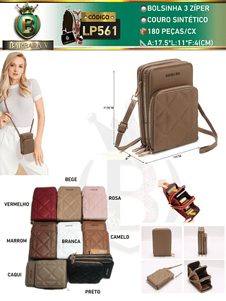 Bolsinha com 3 zíper (Dica‼️Este anúncio a compra avulso ou em pacote）