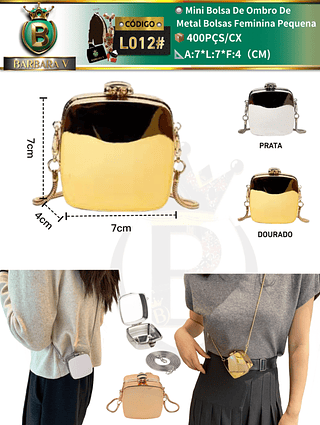 Mini Bolsa De Ombro De Metal Bolsas Feminina Pequena (Dica‼️Este anúncio a compra avulso ou em pacote）