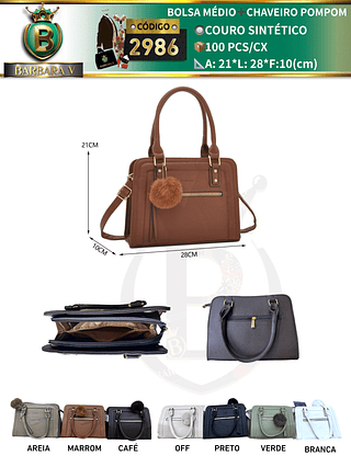 bolsa médio com chaveiro pompom （Dica ‼️Este anúncio possui compra KIT ou em pacote）