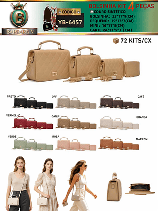 Kit 4 Peças bolsinha 3 peças+carteira (Dica‼️Este anúncio a compra KIT ou em PACOTE）