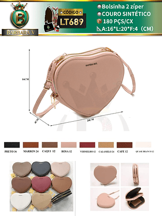 Bolsinha feminina 2 zíper (Dica‼️Este anúncio a compra avulso ou em pacote）