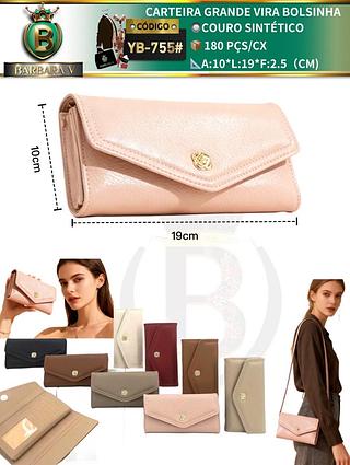 Carteira GRANDE VIRA BOLSINHA feminina 3 peças cor aleatório/cada peça R$18.00（Dica ‼️Este anúncio possui compra kit ou em pacote)