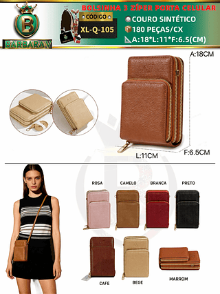 Bolsinha feminina 3 zíper (Dica‼️Este anúncio possui compra avulsa ou em pacote)