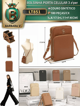Bolsinha porta celular 3 zíper（Dica ‼️Este anúncio possui compra avulso ou em pacote）