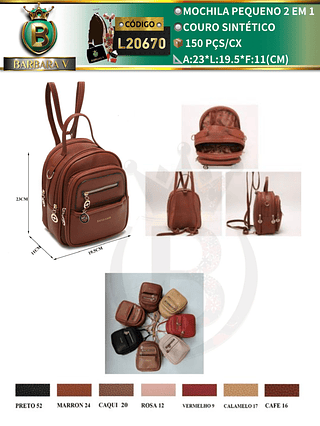 Mochila pequena 2 em 1（Dica ‼️Este anúncio possui compra KIT ou em pacote）