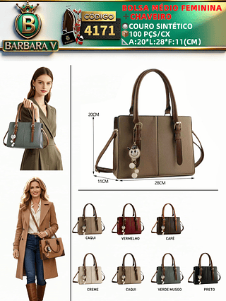 bolsa médio feminina com chaveiro (Dica‼️Este anúncio a compra avulso ou em pacote)