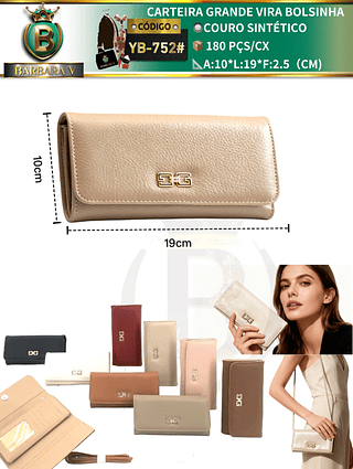 Carteira GRANDE VIRA BOLSINHA feminina 3 peças cor aleatório/cada peça R$18.00（Dica ‼️Este anúncio possui compra kit ou em pacote)