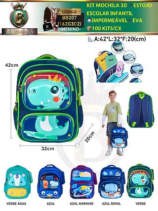 KIT MOCHILA MENINO 3D+ ESTOJO Moda Infantil 3D Brilhante Proteção （Dica‼Este anúncio possui compra avulso ou em pacote）