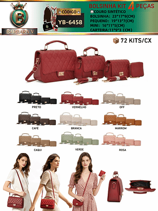 Kit 4 Peças bolsinha 3 peças+carteira (Dica‼️Este anúncio a compra KIT ou em PACOTE）