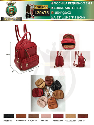 Mochila pequena 2 em 1（Dica ‼️Este anúncio possui compra KIT ou em pacote）