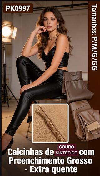 Pacote 24 peças cor e tamanho sortido Calça Disco Cirrê Hot Pants Encorpada Detalhe Em Botão Legging Cintura Alta Moda Feminina Tendência Cada peça R$48