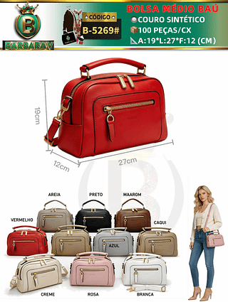 bolsa médio baú feminina (Dica‼️Este anúncio a compra avulso ou em pacote）