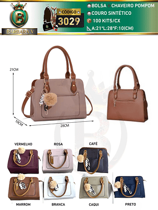 Bolsa médio com chaveiro pompom (Dica‼️Este anúncio a compra avulso ou em pacote）