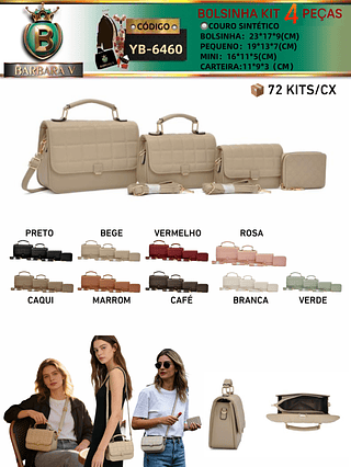 Kit 4 Peças bolsinha 3 peças+carteira (Dica‼️Este anúncio a compra KIT ou em PACOTE）